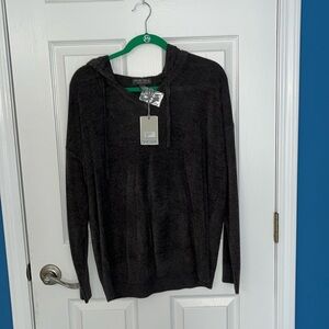 Barefoot dreams cozy, chic ultra light sport hoodie, carbon large, New